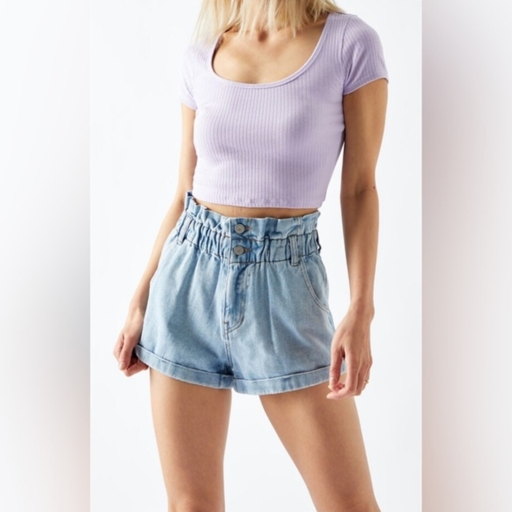 PacSun High Rise Abbie Paperbag Denim Mom Shorts Size XS